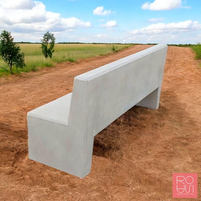 Banc de formigó U amb respatller